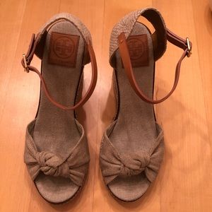 Tory Burch Knotted Bow Wedge Espadrille